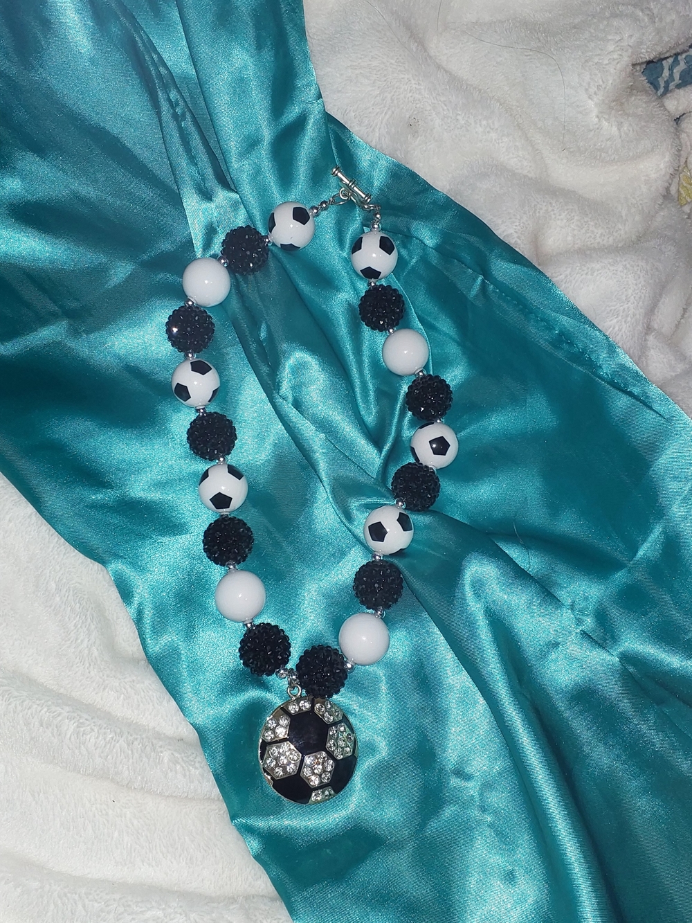 Source Unknown Black & White Soccer Pendant Necklace